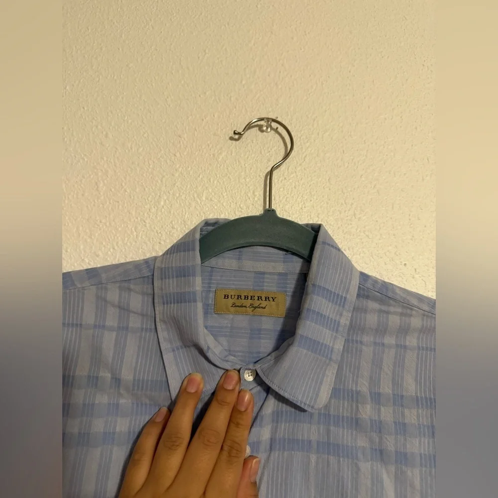 Burberry Abstract Check Long Sleeve Button Down